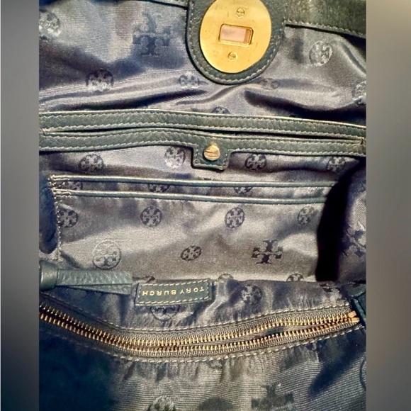 SOLD!!Super soft & beautiful Tory Burch Blue Tote with Chain Handles - Picture 9 of 10